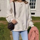 Round-neck Brushed Fleece Pullover
