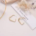 S925 Sterling Silver Heart Ear Stud 1 Pair - 925 Silver - Earrings - One Size