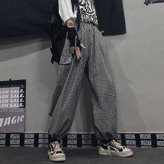Gingham Wide-leg Pants As Shown In Figure - One Size