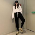 Long-sleeve Drawstring Pullover / High-waist Jogger Pants