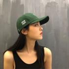 Embroidered Lettering Baseball Cap Dark Green - One Size
