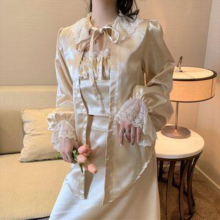 Camisole Top / Blouse / Midi A-line Skirt