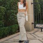 High-waist Cargo Split Skirt