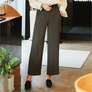 Banded-waist Dress Pants With Belt