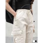 High-waist Flap-pocket Jogger Pants