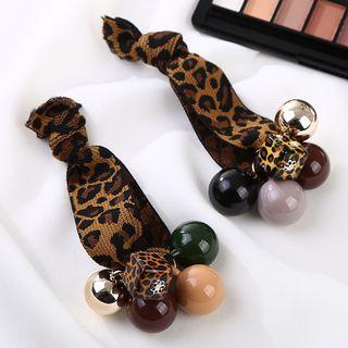 Acrylic Bead Leopard Print Hair Tie
