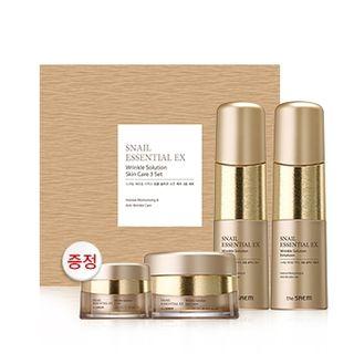 The Saem - Snail Essential Ex Wrinkle Solution Skin Care Set: Toner 150ml + Emulsion 150ml + Cream 60ml + Eye Cream 30ml