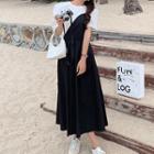 Set: Short-sleeve Blouse + Strappy Dress