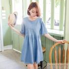 Cut-out Shoulder Pleated Dress