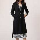 Notch-lapel Buttoned Dip-back Trench Coat