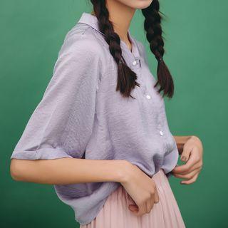 Short-sleeve Silk Shirt