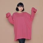 Wide-sleeve Slit-side Oversized T-shirt