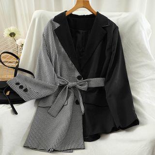 Color Block Blazer As Shown In Figure - One Size
