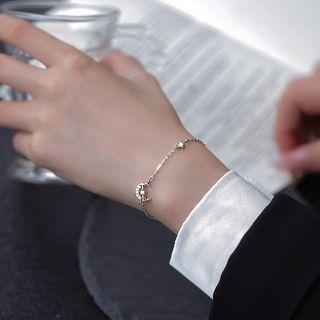 Rhinestone Arrow Bracelet Silver - One Size