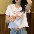 Short-sleeve Heart Cropped T-shirt