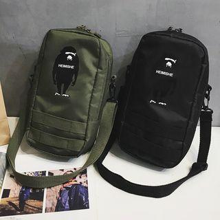Gorilla Print Nylon Crossbody Bag