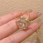Faux Pearl Flower Ring Gold - One Size
