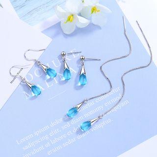 Faux Crystal Drop Earring / Pendant Necklace