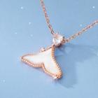 Whale Tail Shell Pendant Sterling Silver Necklace