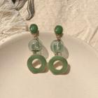 Circle Drop Earring 43 - 1 Pair - Green - One Size