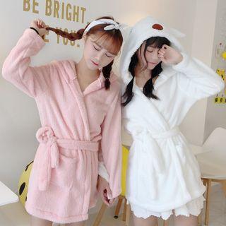 Plain Coral Fleece Robe