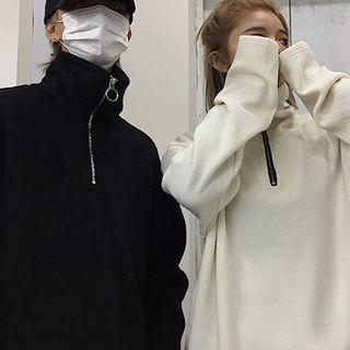 Couple Matching Long-sleeve Half Zip T-shirt