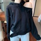 Cut Out Hoodie Dark Blue - One Size