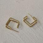 Sterling Silver Layered Geometrical Earring 1 Pair - A-177 - Gold - One Size
