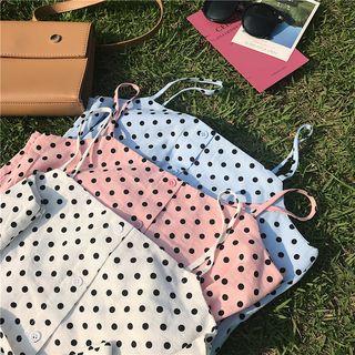 Dotted Tie Waist Camisole Top