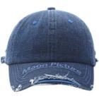 Lettering Distressed Denim Cap