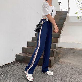 Striped Side Wide Leg Sweatpants
