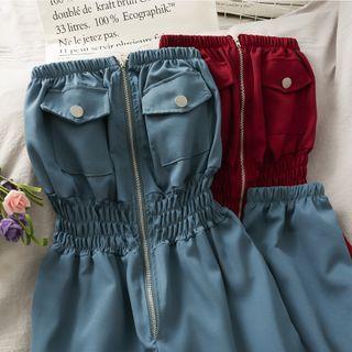 Slim-fit Zipper Tube Jumpsuit