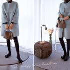 Round-neck Fuax-fur Lined Coat