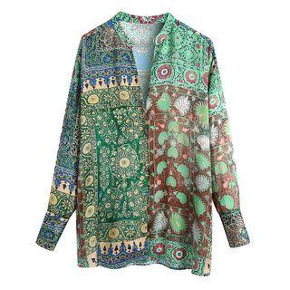 Color Block Floral Shirt