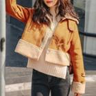 Faux Suede Cropped Zip Jacket