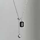 Rectangle Pendant Necklace Necklace - Silver - One Size