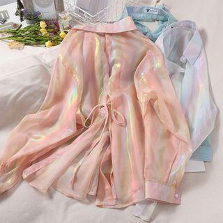 Slit Iridescent Shirt