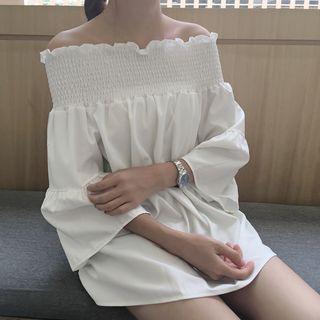 Off-shoulder Tie-back Blouse