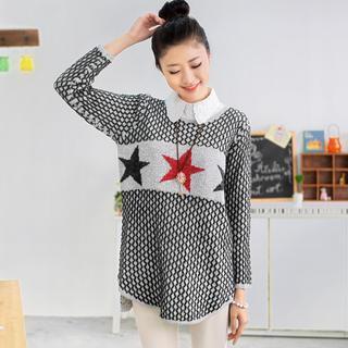 Star Pattern Long Sweater