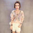 Embroidered Zip Light Jacket