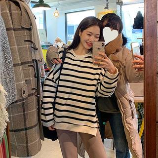 Striped Oversized Cotton Sweatshirt