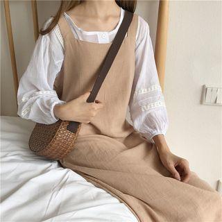 Plain Linen Loose-fit Jumper Dress