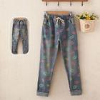 Drawstring Print Jeans