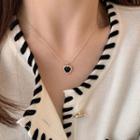 Heart Pendant Necklace 1 Pc - Black - One Size