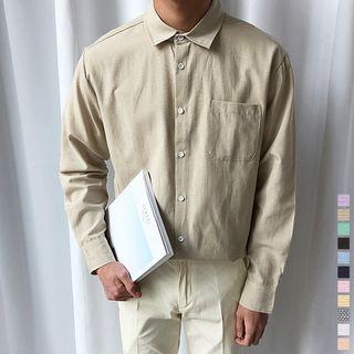 Colored Pocket-front Shirt In 2 Designs