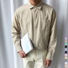 Colored Pocket-front Shirt In 2 Designs