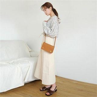 Seam-detail Flare Skirt With Sash