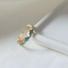 Dolphin Ring Gold & Light Blue - One Size