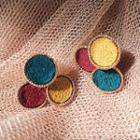 Fabric Disc Earring 182 - As Shown In Figure - One Size