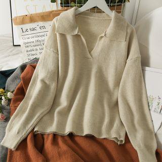 Collared Loose Knit Top In 8 Colors